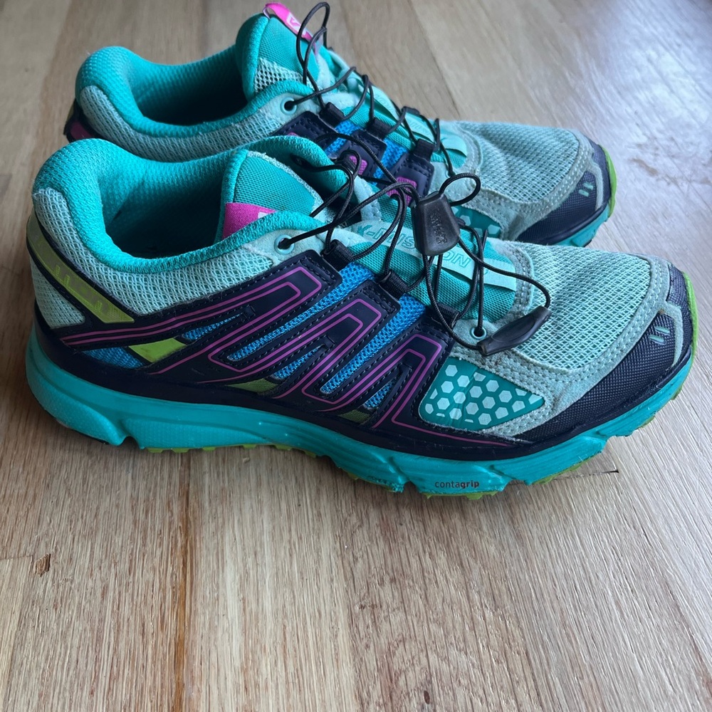 Salomon Teal and Purple Athletic Shoes